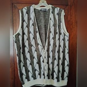 Vintage Buttoned Sweater Vest Cardigan 1980's or 1990's